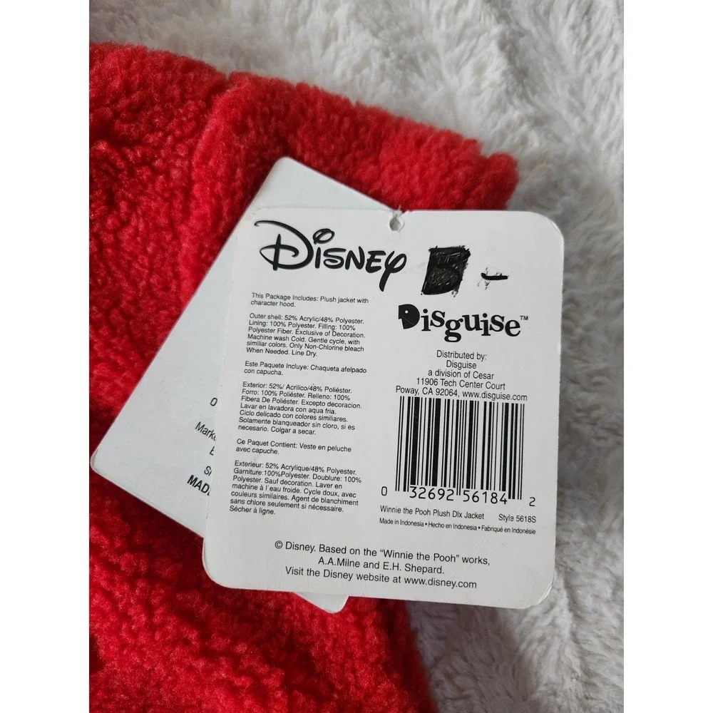 Vtg Halloween Costume  Disney Winnie the Pooh Pullover size 1-2 One piece W/Hood - Picture 5 of 7